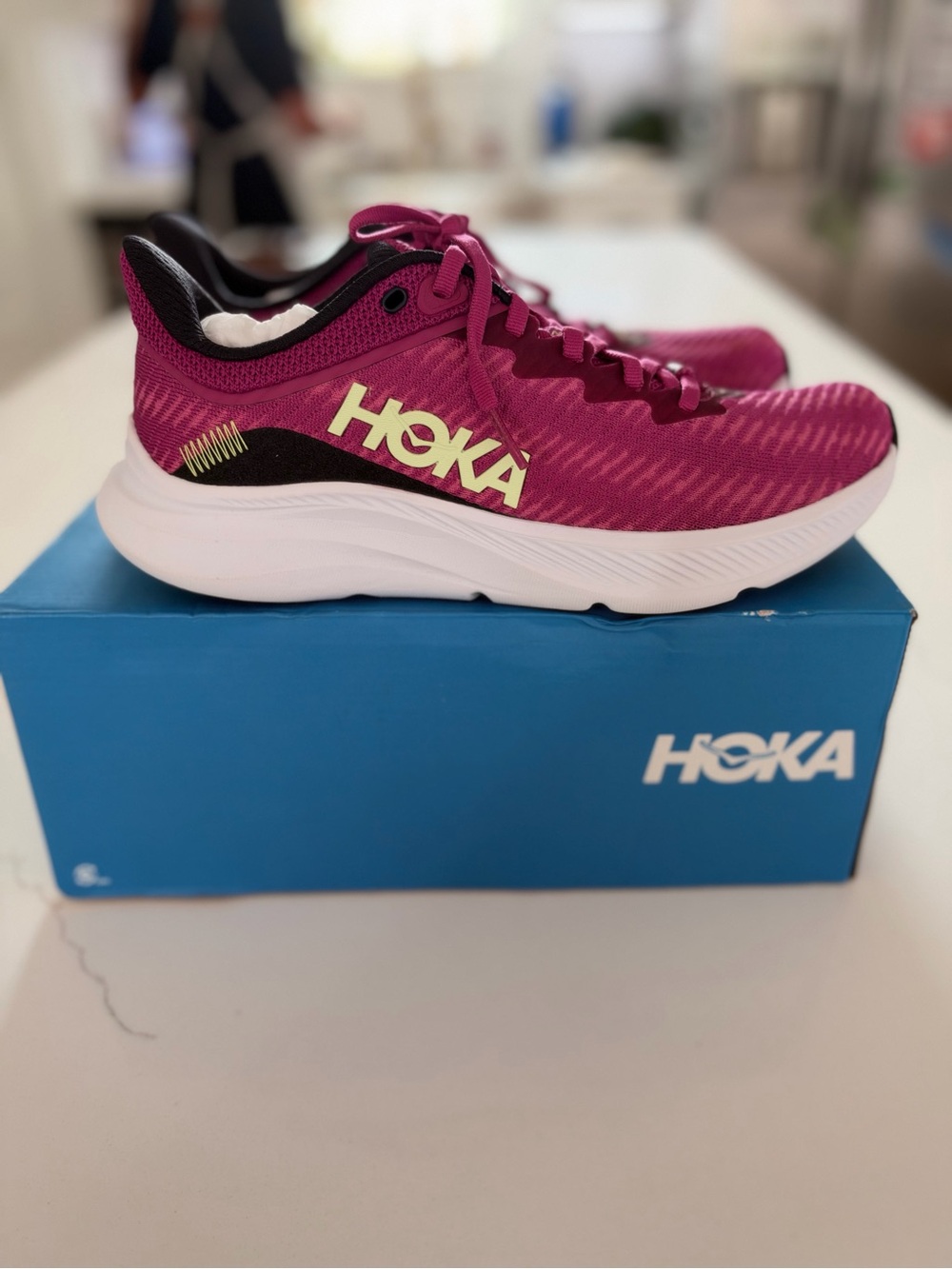 Hoka Kids Magenta/Pink Athletic Sneakers with White Sole